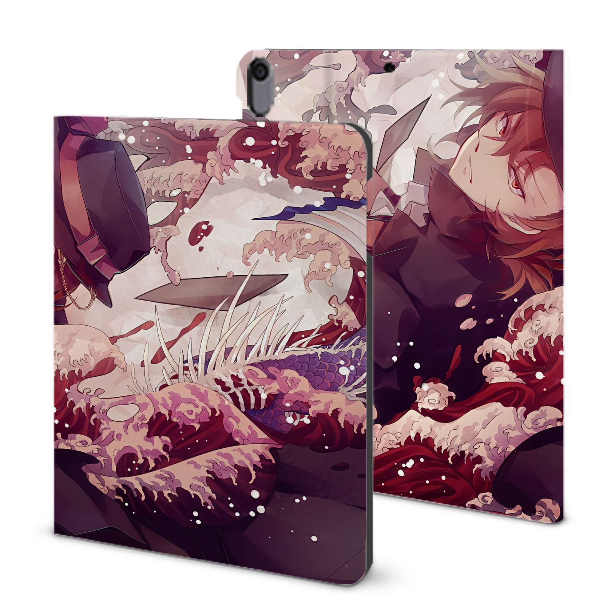 （画像用） 文豪ストレイドッグス Bungo Stray Dogs IPad ケース ブック型 PUレザー TPU 耐衝撃 軽量 薄型 ペン収納なし 全面保護 IPad 各モデル対応